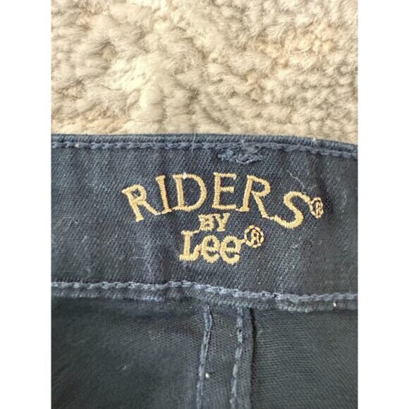 Lee Plus Size 18 Cropped Capri Jean Blue Pants Button Zip Straight Leg Pocket - Picture 9 of 12